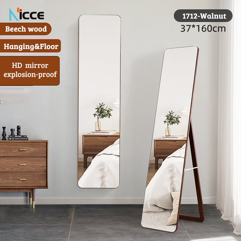Nordic luxury Multifunctional mirror cabinet floor-standing rotatable pull-out storage makeup full-body mirror cabinet