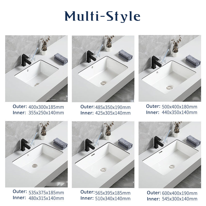 Nordic white basen bathroom undermount basin ceramic small size simple round corner depth toilet sink with drain & bracket set