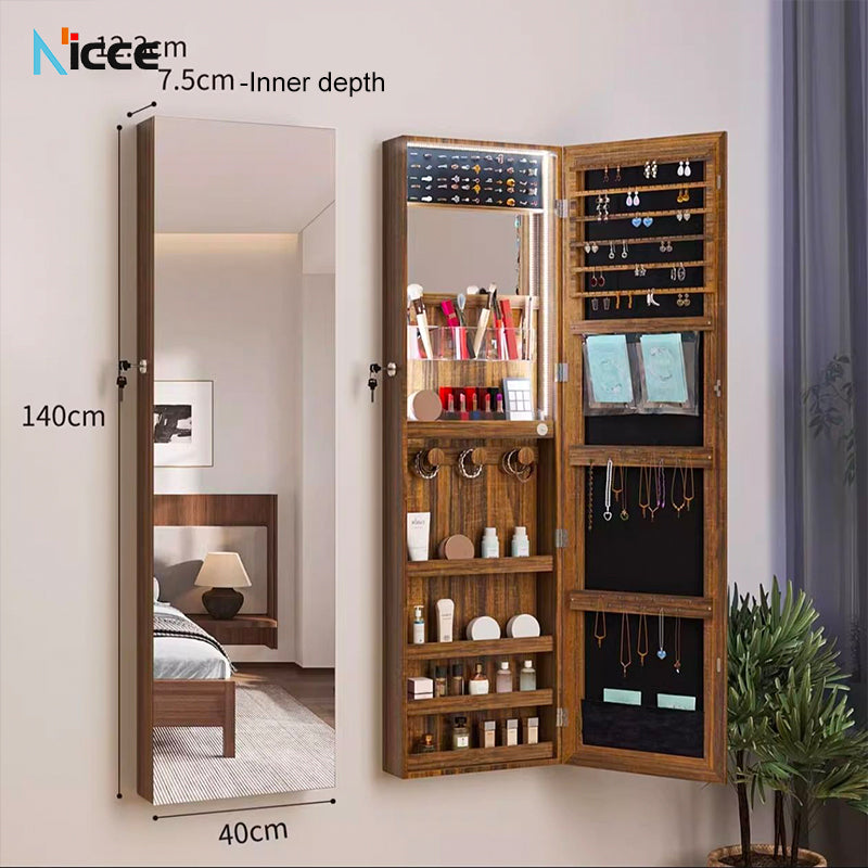 Nordic luxury multi-function floor-standing mirror cabinet full-length mirror wall-mounted beauty storage HD mirror cabinet