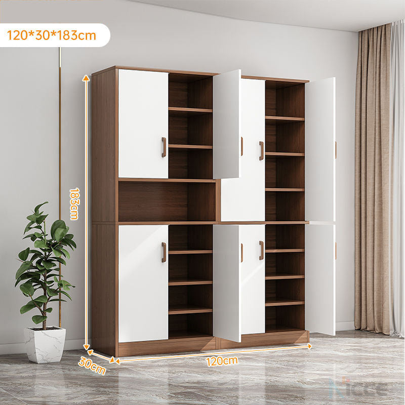 Nordic simple living room storage cabinet MDF large capacity multi-layer balcony microwave cabinet