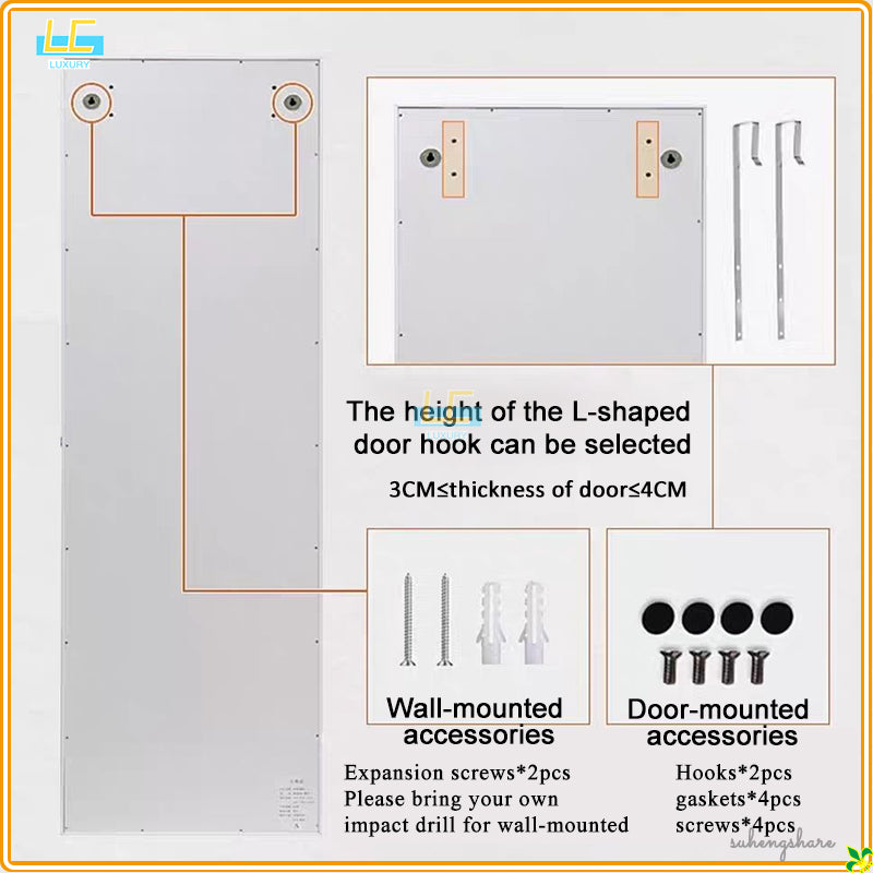 Nordic luxury multi-function floor-standing mirror cabinet full-length mirror wall-mounted beauty storage HD mirror cabinet