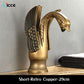 European retro luxury bathroom faucet swan shape all copper ceramic core supercharged personalized tap toilet accessories