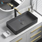 Nordic home outdoor mud gray ceramic counter basin toilet square large size bathroom simple matte porcelain sink