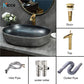 Home Retro simple Chinese ceramic basin toilet Creative stone thread porcelain outdoor balcony countertop basin art bathroom sink tap set