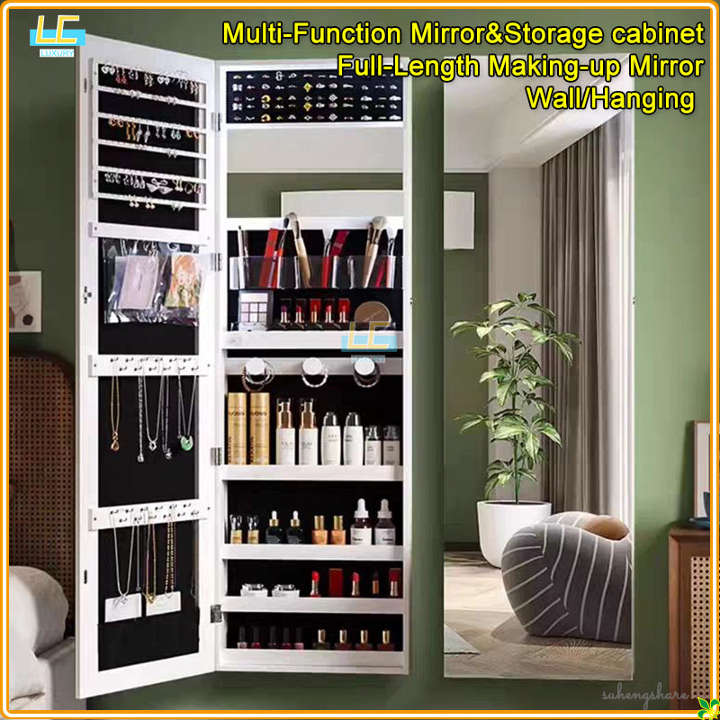 Nordic luxury multi-function floor-standing mirror cabinet full-length mirror wall-mounted beauty storage HD mirror cabinet