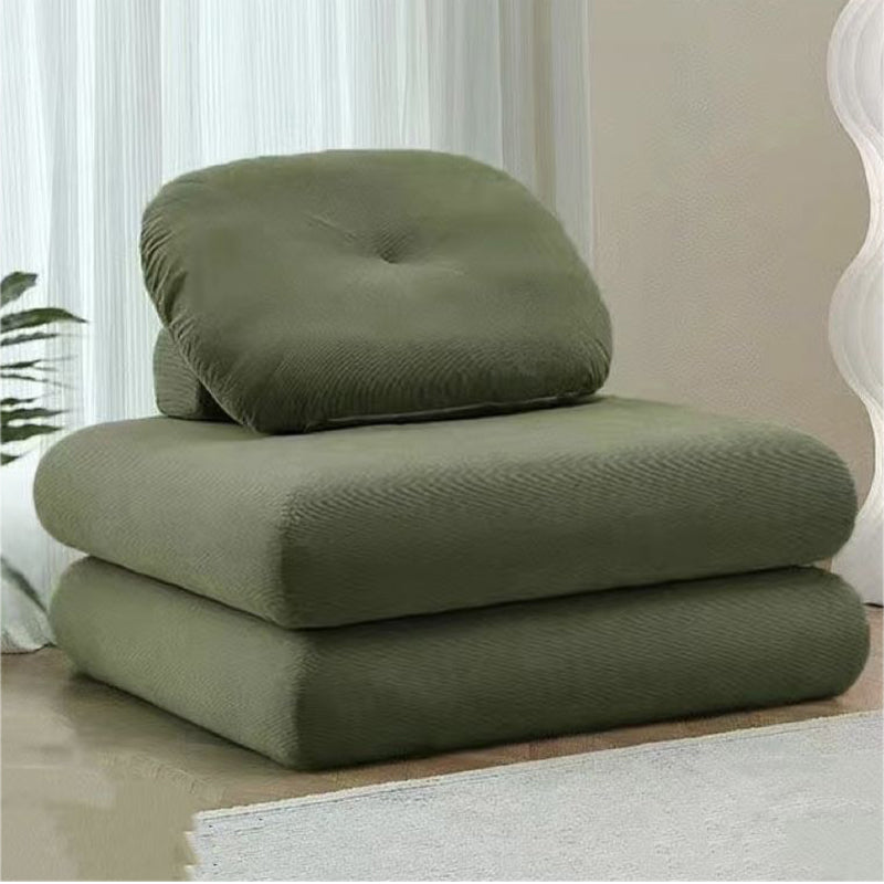 Nordic simple Multi-functional Sofa - Floor Seating Tofu Block Design, Scratch-Resistant Corduroy Fabric, Artistic Single Seater Sofa for Small Spaces, Suitable for Balconies, Can be Laid Flat as Tatami.