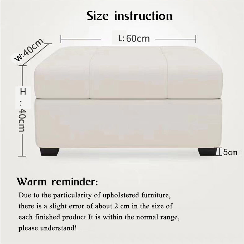 Nordic style Colorful Detachable Washable Fabric Single Sofa, Simple Square Ottoman with Storage for Changing Shoes