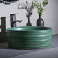 Nordic luxury countertop ceramic basin Dark Green colorful drain Set&faucet Set