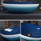 Retro luxury gradient color bathroom countertop basin square toilet ceramic art sink with faucet