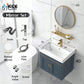 Home luxury bathroom cabinet wall-mounted space aluminum mirror cabinet simple faucet combination set