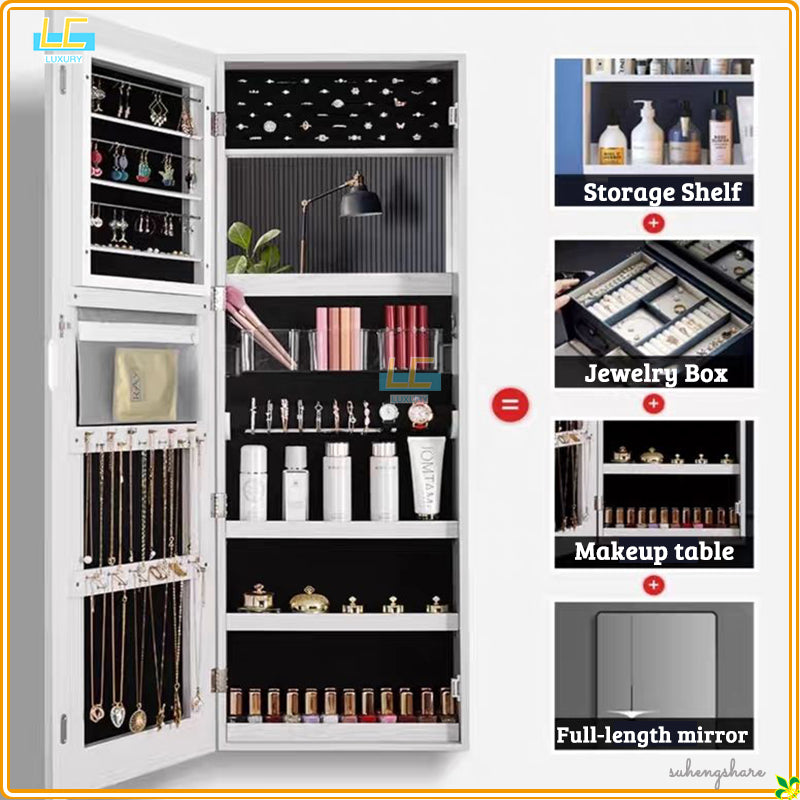 Nordic luxury multi-function floor-standing mirror cabinet full-length mirror wall-mounted beauty storage HD mirror cabinet