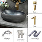 Home Retro simple Chinese ceramic basin toilet Creative stone thread porcelain outdoor balcony countertop basin art bathroom sink tap set