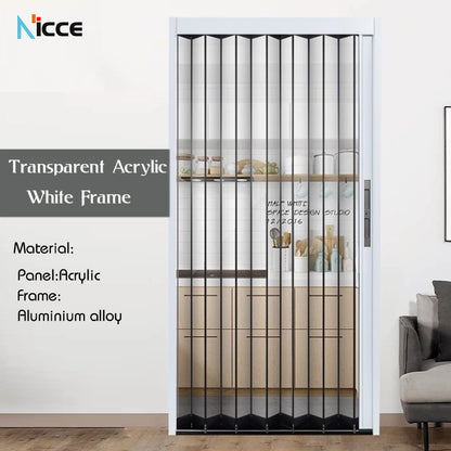 Customize luxury acrylic folding door aluminum alloy track waterproof insect proof transparent bathroom acrylic door