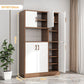 Nordic simple living room storage cabinet MDF large capacity multi-layer balcony microwave cabinet