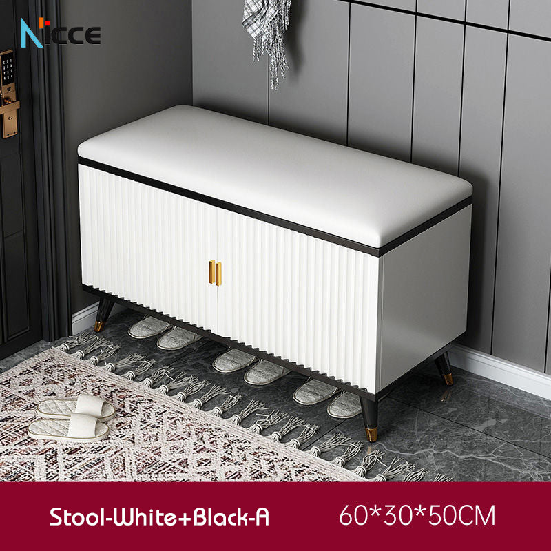 Nordic Luxury Home Shoe Cabinet PB Minimalist Modern Shoe Changing Stool Entrance Multi layer Flip Bucket Shoe Cabinet