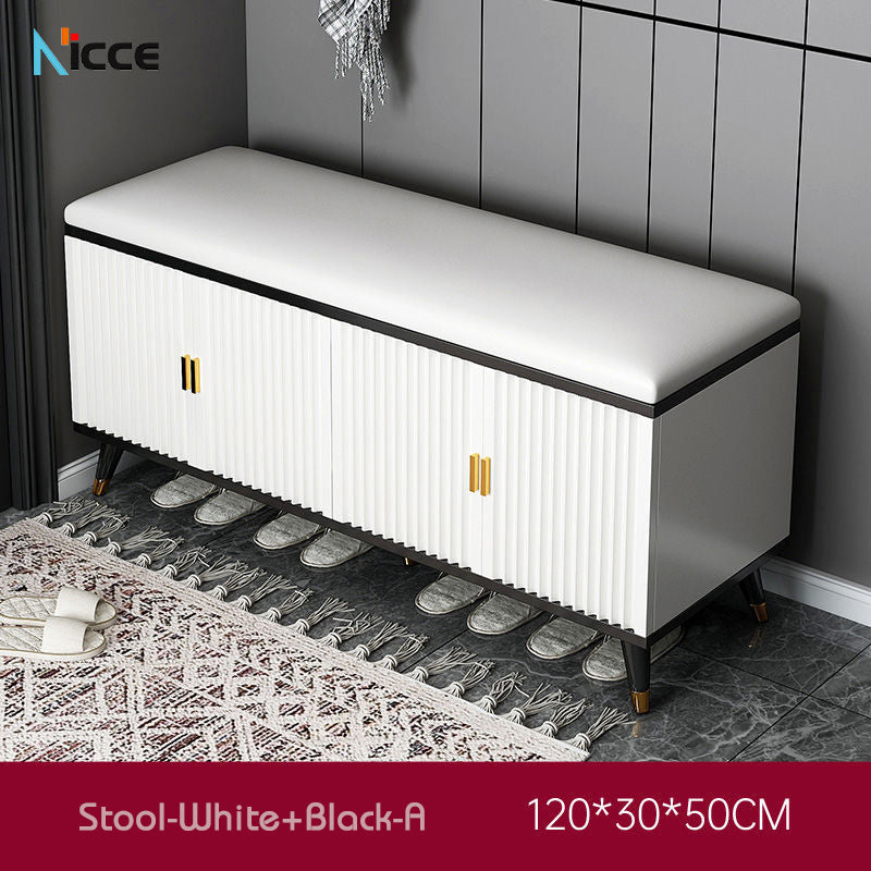 Nordic Luxury Home Shoe Cabinet PB Minimalist Modern Shoe Changing Stool Entrance Multi layer Flip Bucket Shoe Cabinet