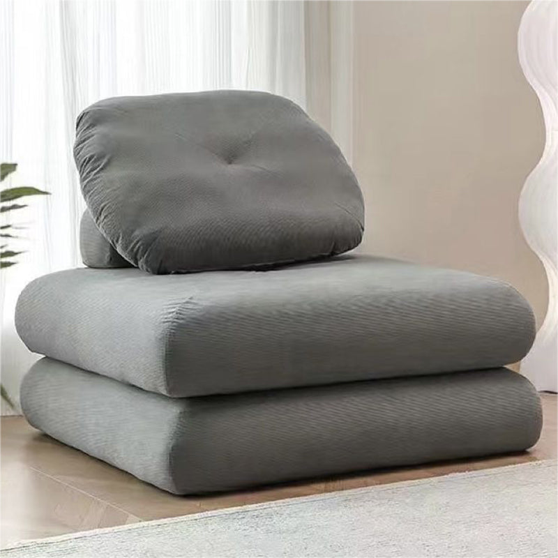 Nordic simple Multi-functional Sofa - Floor Seating Tofu Block Design, Scratch-Resistant Corduroy Fabric, Artistic Single Seater Sofa for Small Spaces, Suitable for Balconies, Can be Laid Flat as Tatami.