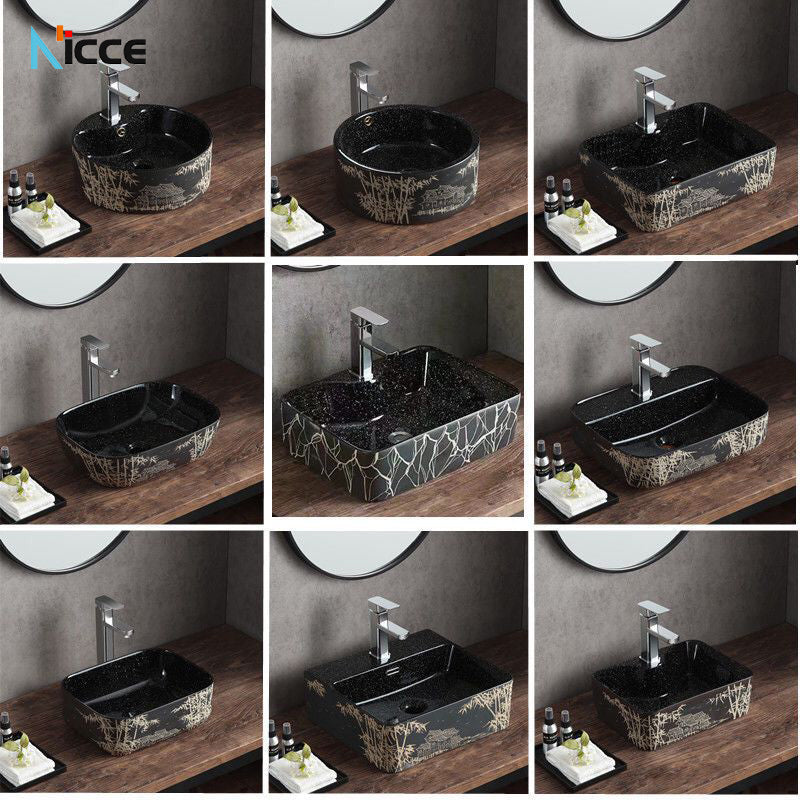 Home Chinese style bathroom basin retro simple ceramic toilet basen