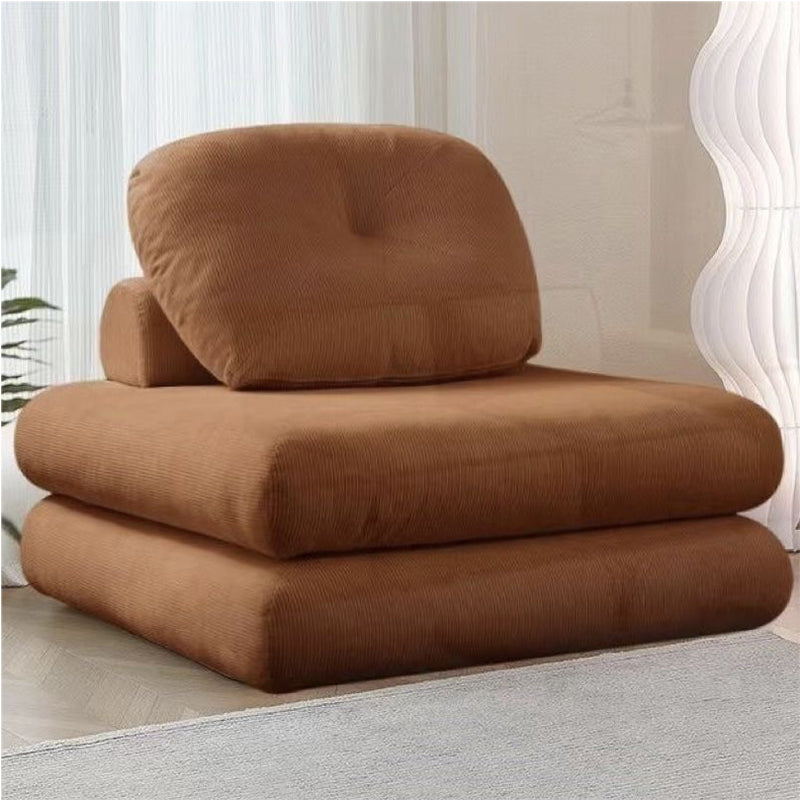 Nordic simple Multi-functional Sofa - Floor Seating Tofu Block Design, Scratch-Resistant Corduroy Fabric, Artistic Single Seater Sofa for Small Spaces, Suitable for Balconies, Can be Laid Flat as Tatami.