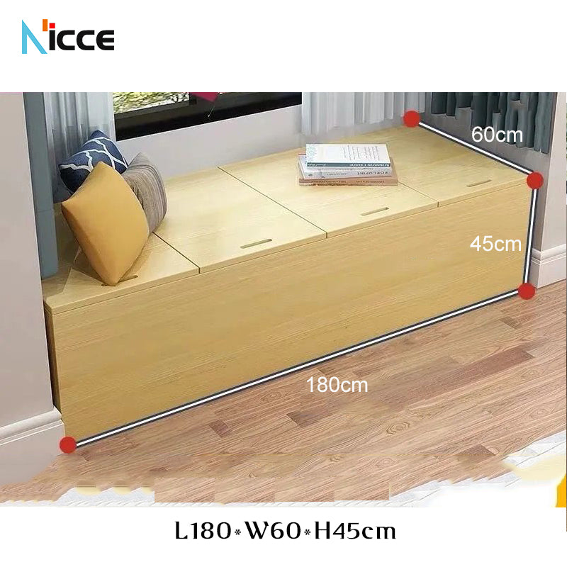 Customize Home Multifunctional floor-standing storage cabinet solid wood bay window kabinet bedroom pine wood tatami storage splicing bed