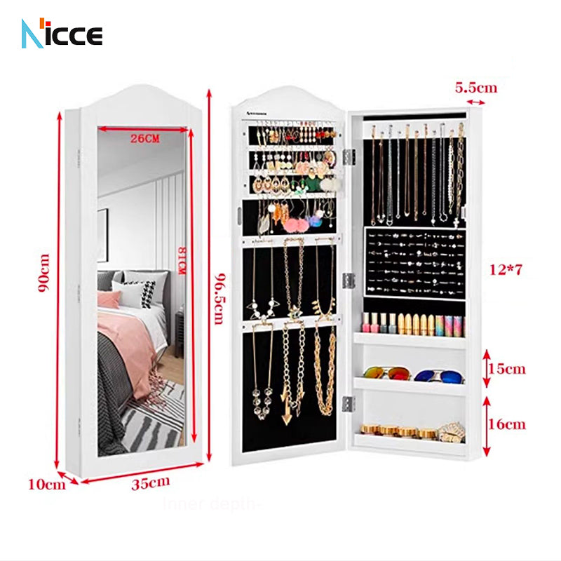 Nordic luxury multi-function floor-standing mirror cabinet full-length mirror wall-mounted beauty storage HD mirror cabinet