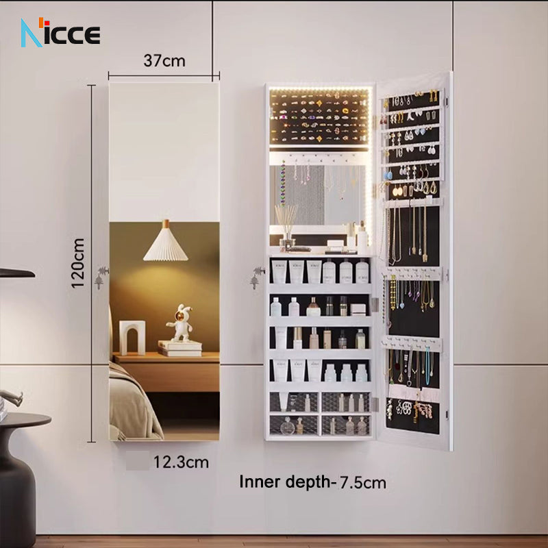 Nordic luxury multi-function floor-standing mirror cabinet full-length mirror wall-mounted beauty storage HD mirror cabinet