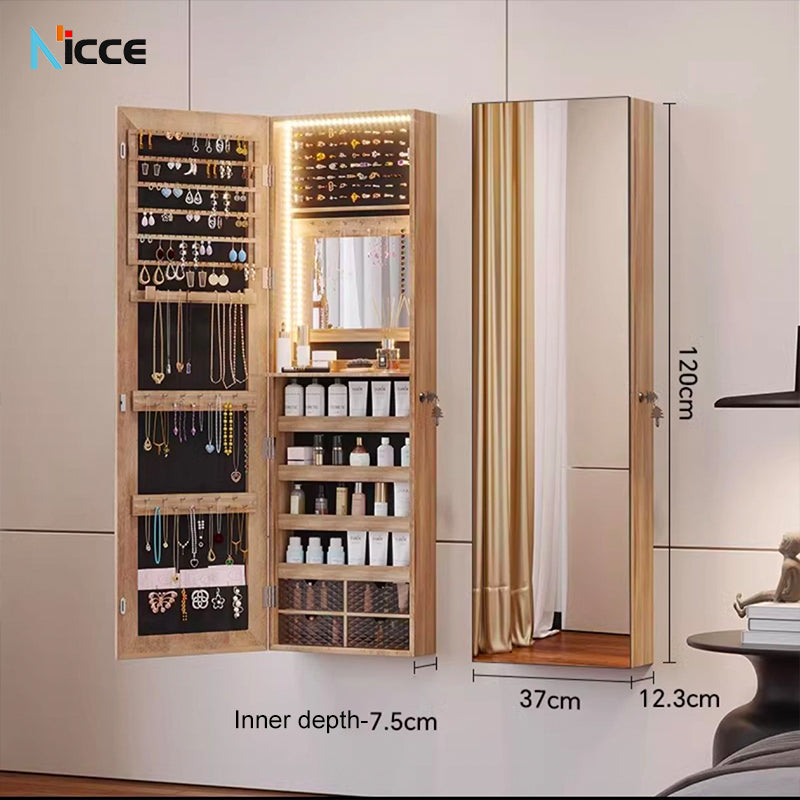 Nordic luxury multi-function floor-standing mirror cabinet full-length mirror wall-mounted beauty storage HD mirror cabinet