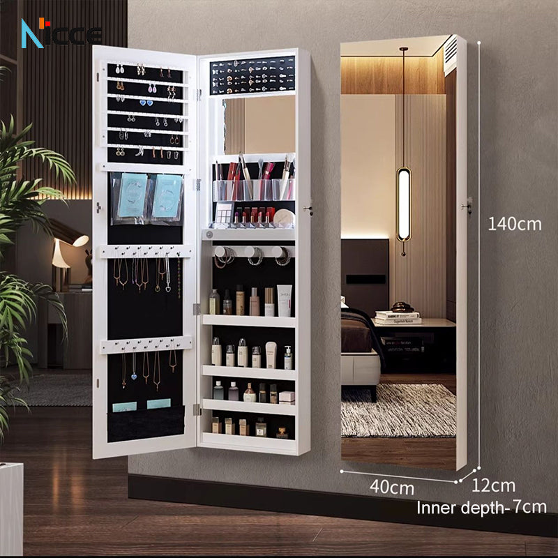 Nordic luxury multi-function floor-standing mirror cabinet full-length mirror wall-mounted beauty storage HD mirror cabinet