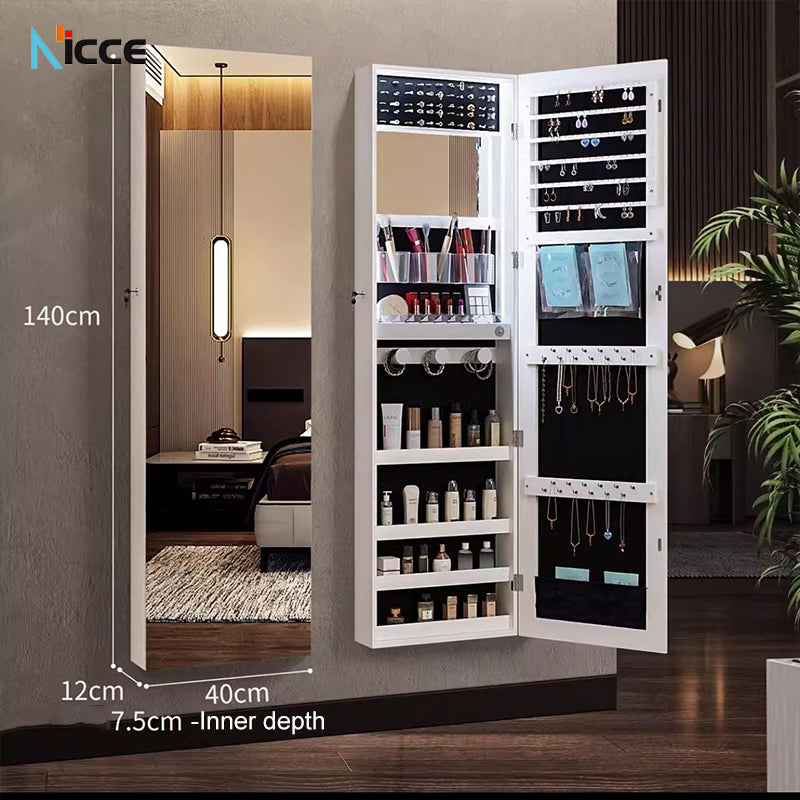Nordic luxury multi-function floor-standing mirror cabinet full-length mirror wall-mounted beauty storage HD mirror cabinet