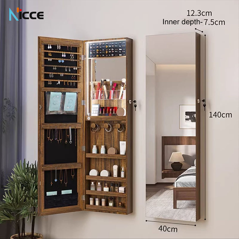 Nordic luxury multi-function floor-standing mirror cabinet full-length mirror wall-mounted beauty storage HD mirror cabinet