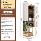 Nordic luxury Multifunctional mirror cabinet floor-standing rotatable pull-out storage makeup full-body mirror cabinet