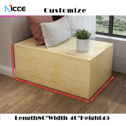 Customize Home Multifunctional floor-standing storage cabinet solid wood bay window kabinet bedroom pine wood tatami storage splicing bed