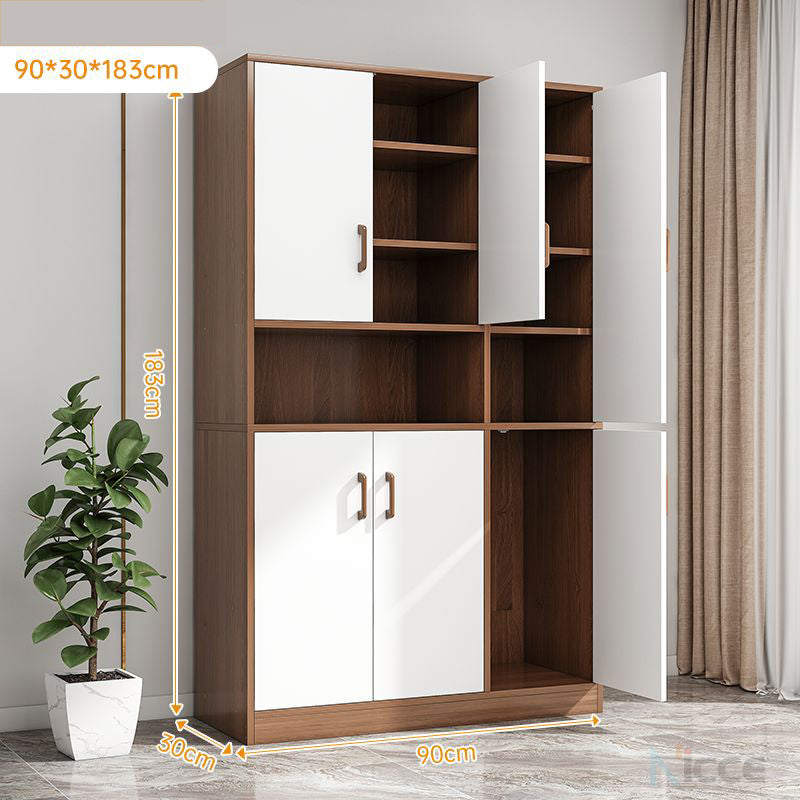 Nordic simple living room storage cabinet MDF large capacity multi-layer balcony microwave cabinet