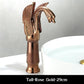 European retro luxury bathroom faucet swan shape all copper ceramic core supercharged personalized tap toilet accessories