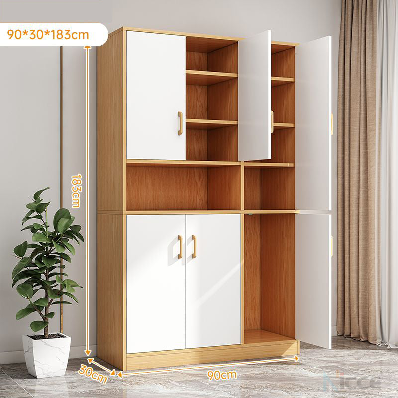 Nordic simple living room storage cabinet MDF large capacity multi-layer balcony microwave cabinet