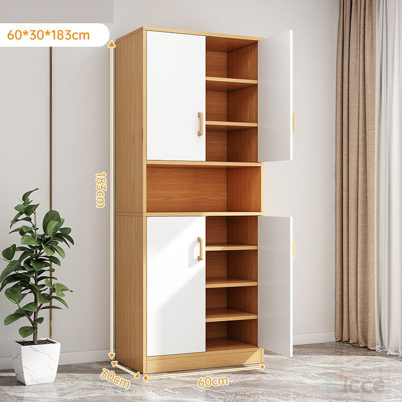 Nordic simple living room storage cabinet MDF large capacity multi-layer balcony microwave cabinet