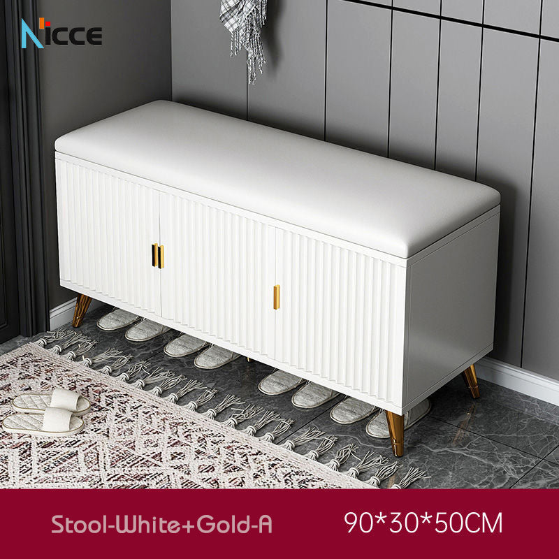 Nordic Luxury Home Shoe Cabinet PB Minimalist Modern Shoe Changing Stool Entrance Multi layer Flip Bucket Shoe Cabinet