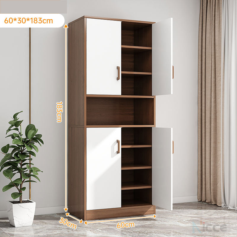 Nordic simple living room storage cabinet MDF large capacity multi-layer balcony microwave cabinet