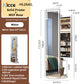 Nordic luxury Multifunctional mirror cabinet floor-standing rotatable pull-out storage makeup full-body mirror cabinet