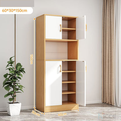 Nordic simple living room storage cabinet MDF large capacity multi-layer balcony microwave cabinet