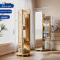 Nordic luxury Multifunctional mirror cabinet floor-standing rotatable pull-out storage makeup full-body mirror cabinet