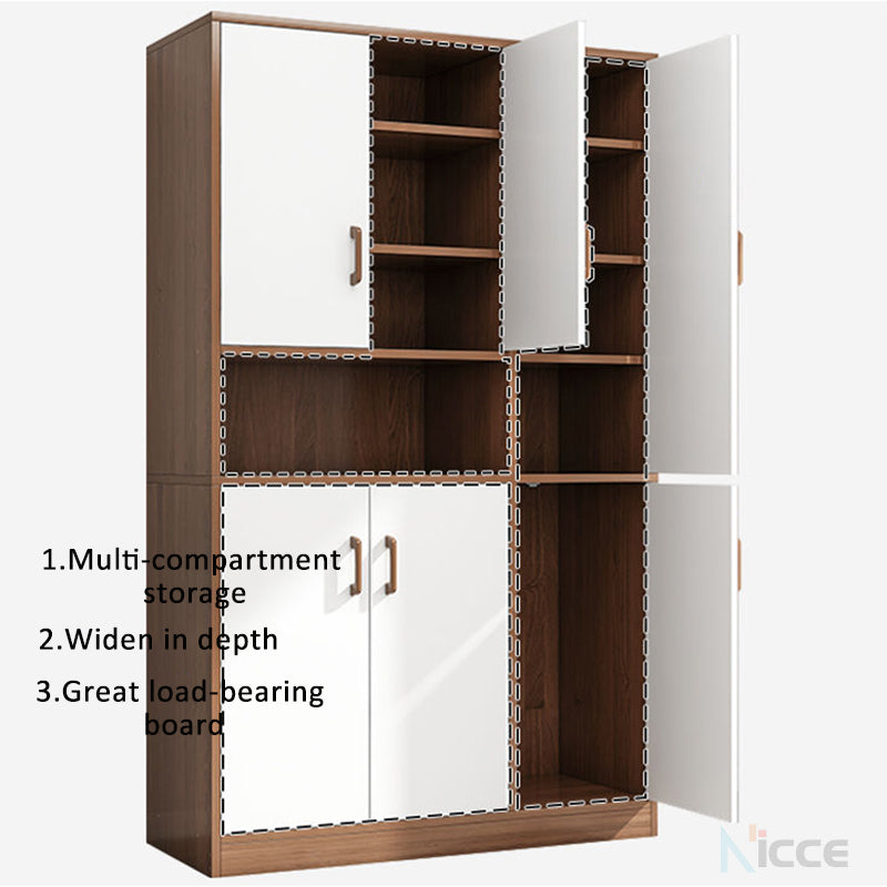 Nordic simple living room storage cabinet MDF large capacity multi-layer balcony microwave cabinet