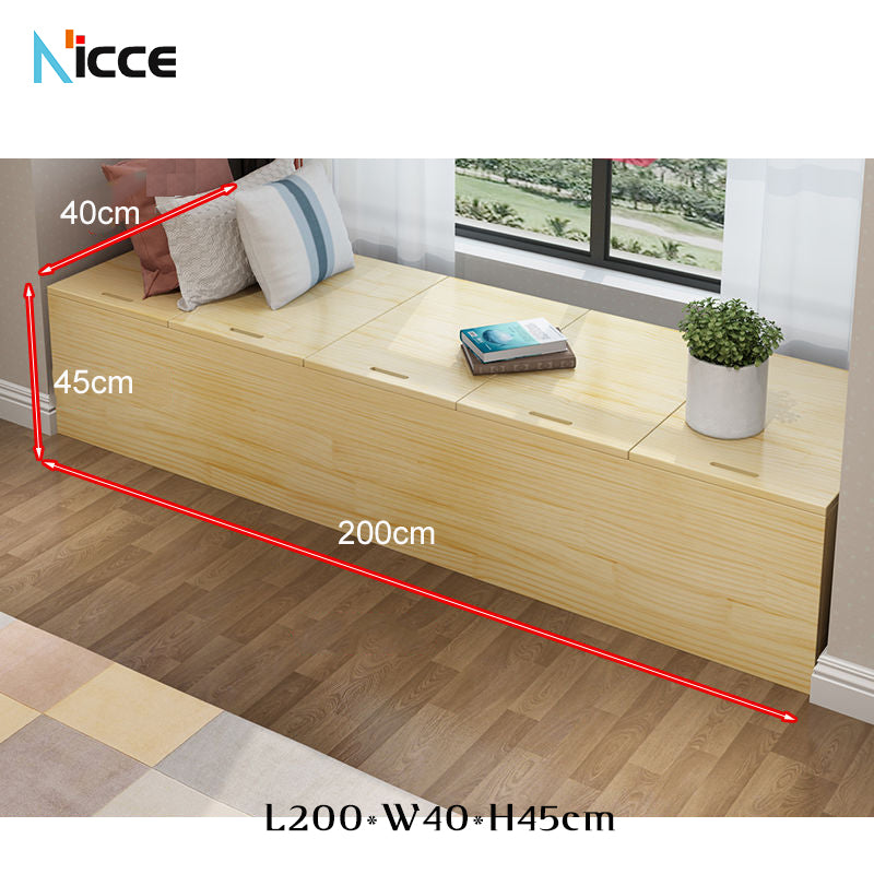 Customize Home Multifunctional floor-standing storage cabinet solid wood bay window kabinet bedroom pine wood tatami storage splicing bed