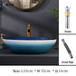 Retro luxury gradient color bathroom countertop basin square toilet ceramic art sink with faucet