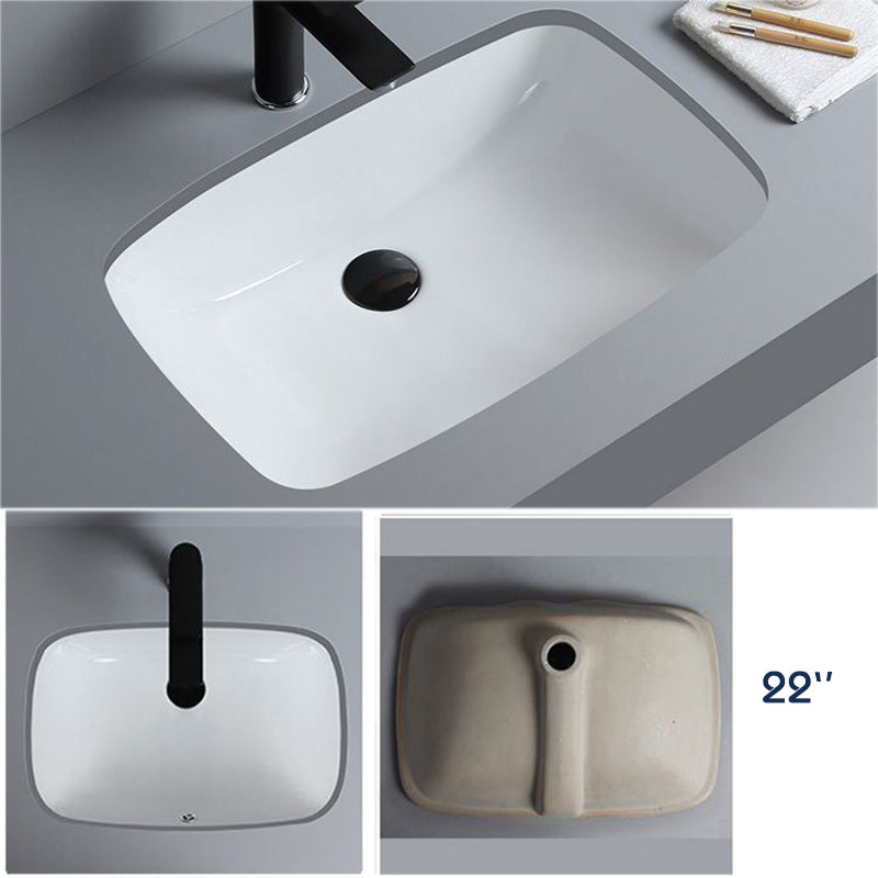 Nordic white basen bathroom undermount basin ceramic small size simple round corner depth toilet sink with drain & bracket set