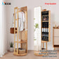 Nordic luxury Multifunctional mirror cabinet floor-standing rotatable pull-out storage makeup full-body mirror cabinet