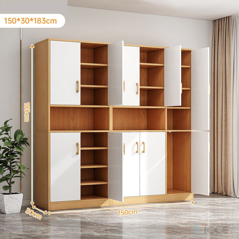 Nordic simple living room storage cabinet MDF large capacity multi-layer balcony microwave cabinet