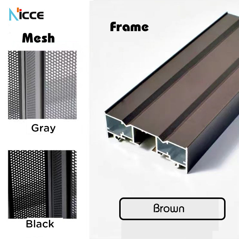 Customize aluminum alloy diamond mesh folding door without punching 5cm width anti-mosquito screen door