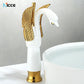 European retro luxury bathroom faucet swan shape all copper ceramic core supercharged personalized tap toilet accessories