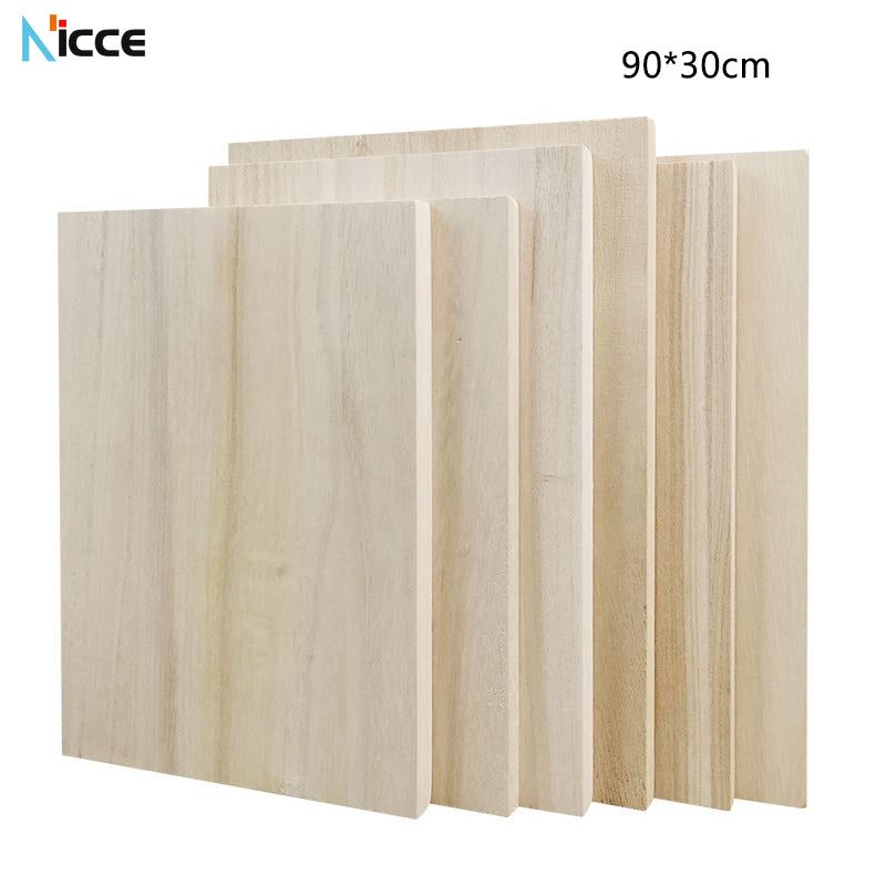 Customized solid wood board paulownia partition board cabinet layered rectangular wall shelf